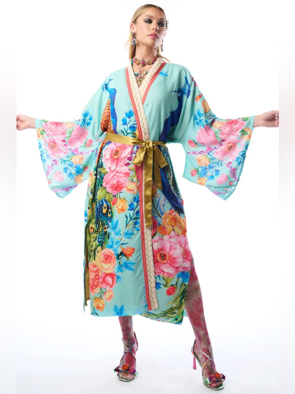 🔥New Stock 2026🔥Aratta Blue Blossom Kimono Robe